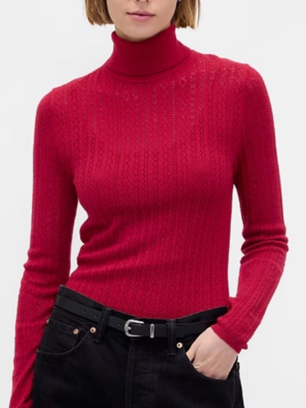 GAP Women’s Pointelle Turtleneck Sweater NWT
